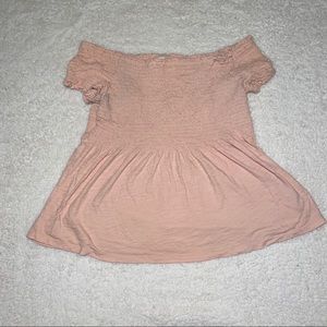 Old Navy off the shoulder light pink L top
